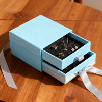 Boîtes cadeaux miniatures haut de gamme personnalisées, type tiroir, avec lamination mate, gaufrage et impression quadrichromie pour l'emballage de bijoux