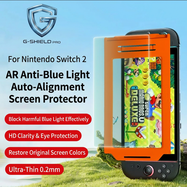 Nintendo Switch 2 AR Anti-Blue Light Anti-Reflective Dust-Free Tempered Glass Screen Protector Eye Protection Quick-to-Apply for
