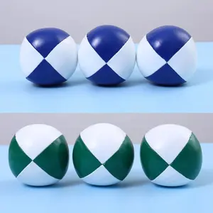 Low Price Bulk 4 Panels PU Leather Juggling Ball PU Stress Juggling Ball For Magic Circus Beginner Kids Playing Toy