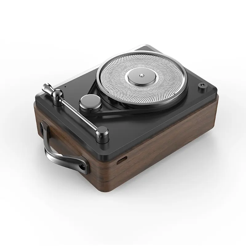 Jukebox الفينيل نمذجة الأعمال المحمولة مشغل موسيقى صغير مربع الصوت ، مضخم صوت لاسلكي هدية راديو خمر