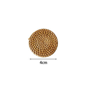 Dessous <span class=keywords><strong>de</strong></span> verre en rotin tissé naturel avec logo personnalisé d'usine tapis <span class=keywords><strong>de</strong></span> tasse rond en PVC souple pour bar à boissons cuisine <span class=keywords><strong>maison</strong></span> - Product Image 2