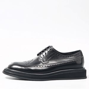 Chaussures en cuir véritable pour hommes, de luxe, de haute qualité, tendance, décontractées, à la mode, à semelle épaisse, légères, en vente - Product Image 2