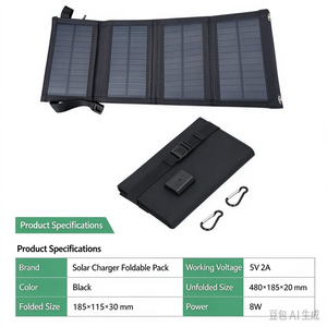 Panneau solaire portable pliable 6V 8W en silicium monocristallin, module de charge pour le camping en plein air - Product Image 6