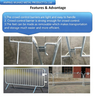 Barrière de contrôle des foules en acier inoxydable galvanisé, 1,2 m de haut et 2,1 m de long, personnalisée, anti-UV, écologique, pour événements en plein air