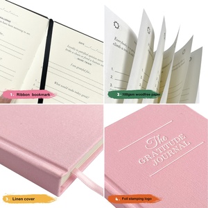 Journal esthétique Labon, pages vierges lignées, cadeau bien-être, affirmations, couverture en tissu minimaliste, carnet <span class=keywords><strong>de</strong></span> gratitude, journal quotidien - Product Image 2
