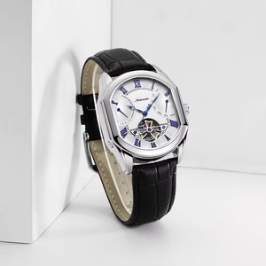 Classic Men's <b>Automatic</b> <b>Watch</b> <b>Skeleton</b> Movement Fashion Leather Strap Mechanical <b>Watches</b> Wrist <b>Watch</b> Parts - Product Image 1