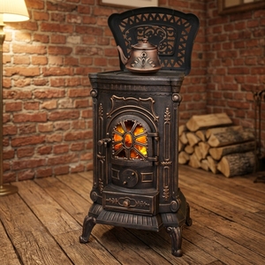 Modern Design Cast Iron Wood Stove | <strong>EN13240</strong> Certified High Heat Output | Small Efficient Heating for Hotel &amp; Indoor Use - Product Image 1