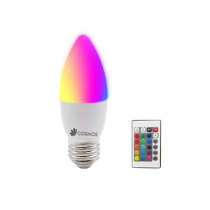 16 colores RGBCW A60 G45 C37 E27 E14 luces LED RGB de control remoto, bombilla RGB inteligente