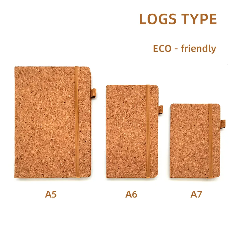 Elegante textura de madera A5/A6/A7 diarios hermosos Cuadernos de cuero impresos con cubierta de PP libros de notas izquierda para uso de regalo