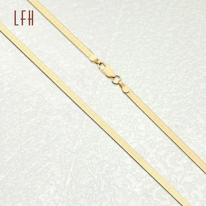 Produttore 18k gioielli in oro a spina di pesce catena catena di serpente giallo rosa oro vero gioielli 18k con certificato - Product Image 6