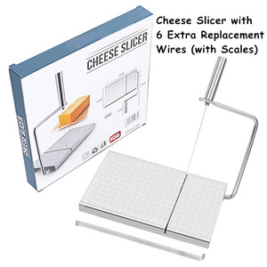 Gadget de <span class=keywords><strong>cuisine</strong></span> : Trancheuse et coupe-fromage à beurre avec 6 fils de rechange supplémentaires et échelle de taille précise sur la planche à découper - Product Image 2