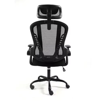 Chaise de bureau ergonomique de direction au design contemporain en tissu, dossier haut, hauteur réglable, confortable pour le bureau à domicile