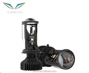 Mini lente de proyector LED para faro delantero de coche, Kit de conversión superbrillante, lámpara de haz Alto y Bajo, cc 12V 24V, Bombilla automática 6000K, T1 T2 H4