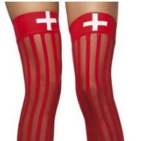 Bas de jambe festifs d'Halloween pour infirmière, imbibés de sang, pour fête et cosplay, accessoires de costume, en polyester, Chine