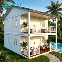Maison conteneur AKAY, étanche, résistante à l'humidité, villa modulaire préfabriquée de luxe à 2 étages, duplex, petite maison pour bureau ou logement
