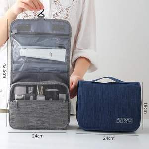 Bolsa de Aseo Plegable Ecológica al por Mayor, Organizador Colgante para Baño, Estuche de Maquillaje de Viaje con Separación en Seco y Húmedo, Portátil - Product Image 4