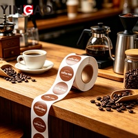Autocollants personnalisés Yingao en vinyle imperméable pour étiquettes de grains de café, pour sacs et tasses de café, avec logo pour les lots de petite production.
