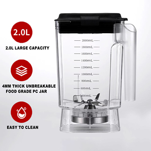 خلاط تجاري مع كسارة ثلج سعة 2 لتر ماكينة مطاعم احترافية - Product Image 4
