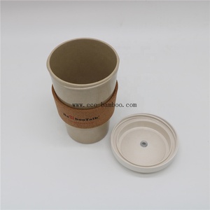 Tasse à café en forme de balle de riz naturel, écologique, réutilisable, couleur personnalisée, tasse à café de voyage en bambou, tasse à <span class=keywords><strong>emporter</strong></span> sans bpa - Product Image 3