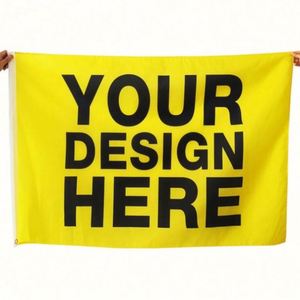 Drapeaux personnalisés en polyester 100D, design jaune, meilleur prix, vente en gros d'usine, techniques d'impression numérique - Product Image 4