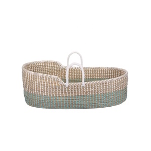 Nouveau style moderne, panier de Moïse en herbe de mer écologique, berceau naturel pour nouveau-né pour la chambre à coucher et le salon - Product Image 3