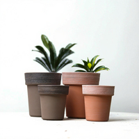 Pot Bunga Plastik Retro OEM/ODM 5 7 9 12 Inch, Pot Bunga Bulat Besar, Pot Bunga Plastik untuk Sayuran