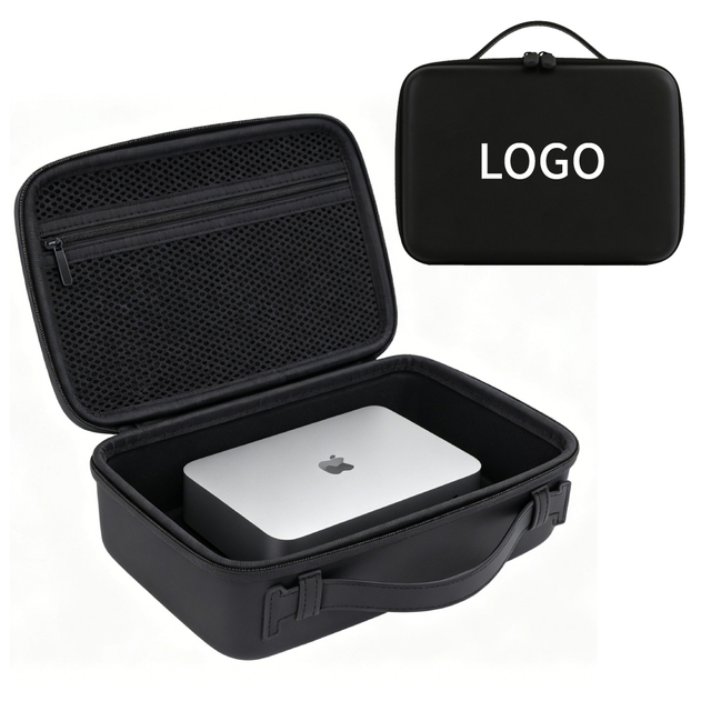 Factory Customizable Hard EVA Protective Case for Mac Mini  Desktop Host Portable Shockproof Organizer with Handle & Mesh Pocket