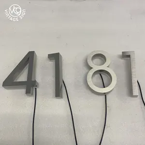 벽에 대한 백 라이트 이름 크롬 편지 3D 금속 편지 조명 사인 아크릴 백라이트 알파벳 글자 표지판