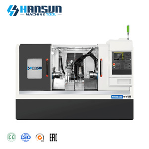 Tour CNC HS HS 8-DIIS avec commande Fanuc, double broche, double banc incliné, outillage de type gangue - Product Image 1