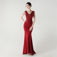 33316-S #2025 nouvelle dentelle et strass sangle arrière formelle Banquet mariage tapis rouge mince grosse dame robe grande taille robe Super taille
