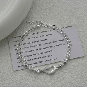 Bracelet fin en argent sterling S925 avec fermoir cœur incrusté de zircon, bijou de main raffiné et haut de gamme pour femme, idéal pour le quotidien et les rendez-vous, cadeau. - Product Image 2