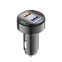 Chargeur de voiture rapide à double port USB KC-06 QC3.0 avec affichage de la tension et du courant, adaptateur de charge rapide pour voiture à double port USB