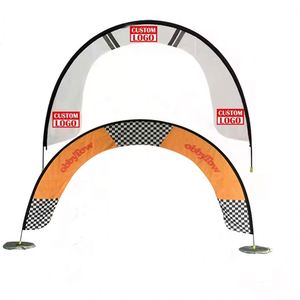 Portique de départ pour courses hippiques avec design imprimé logo, style fanion, écologique et taille personnalisée - Product Image 1