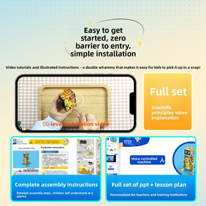 Jouets éducatifs pour enfants, développement de l'intelligence, robot à commande vocale DIY, matériau en bois, alimenté par <span class=keywords><strong>batterie</strong></span>, 0-3 mois, neuf - Product Image 3