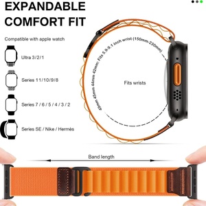 Bracelet Alpine Loop en cuir vintage Upro pour Apple Watch Series 11 10, bracelet sport en nylon robuste pour IWatch Ultra 3 2 1 - Product Image 4
