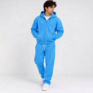 Conjunto Deportivo de Dos Piezas para Hombre, Sudadera con Capucha y Pantalones de Chándal de Forro Polar Personalizados, con Cierre Completo, Bordados, Estilo Urbano, Venta al Por Mayor - Product Image 1