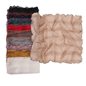 Écharpes Hijab en crêpe de coton et lin pour femmes, foulards brodés en viscose, foulards ethniques musulmans, bandanas ethniques en vente en ligne en Indonésie - Product Image 2