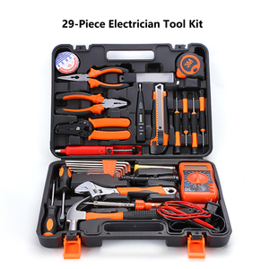 Kit d'outils d'électricien professionnel de 29 pièces avec multimètre numérique et <span class=keywords><strong>fer</strong></span> à <span class=keywords><strong>souder</strong></span>, ensemble complet d'outils de réparation électrique - Product Image 1