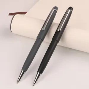 2024 phong cách đơn giản màu đen mờ/Súng màu đen xám kim loại bút bi bút Xoắn bút