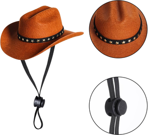 Casquette pour chien avec cordon, style cowboy, casquette en jean pour chiens, accessoires pour animaux de compagnie, casquette personnalisable avec logo, cordon étoile, perles, OEM - Product Image 1