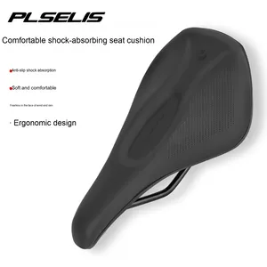 PLSELIS sadel sepeda hidung pendek, tempat duduk pit jalan gunung menyerap guncangan karbon dengan ventilasi berlubang nyaman - Product Image 1