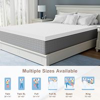 Surmatelas en mousse à mémoire de forme King Queen Size coussin en latex ventilé haute densité Design traditionnel anti-pression hôtels pliable