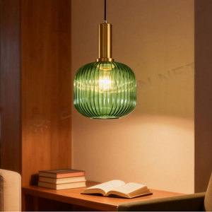 <span class=keywords><strong>Lampada</strong></span> <span class=keywords><strong>a</strong></span> <span class=keywords><strong>sospensione</strong></span> <span class=keywords><strong>a</strong></span> LED moderna in vetro con supporto in metallo dorato <span class=keywords><strong>a</strong></span> coste per illuminazione di <span class=keywords><strong>sospensione</strong></span> in vetro per sala da pranzo - Product Image 4