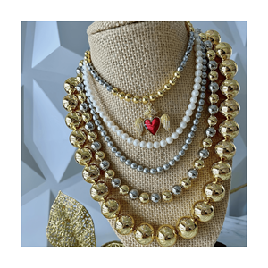 สร้อยคอจี้ปีกรูปหัวใจทับทิมและสร้อยคอทองแดงชุบทอง18K สำหรับผู้หญิงหรูหรา - Product Image 1