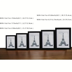 Bán buôn gỗ 12 "x 16" màu đen hiện đại hình chữ nhật Wall Mount hình ảnh Poster <span class=keywords><strong>Canvas</strong></span> khung ảnh Mat UV in ấn khung gỗ - Product Image 3