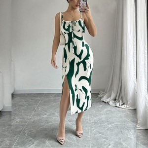 Vestidos Halter con Estampado Aleatorio para Mujer, Nueva Moda - Product Image 4