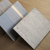 Plancher en placage de chêne européen fumé, format 4'*9', matériau de bricolage pour meubles, revêtement de chaise de chambre, face de 2'*10'
