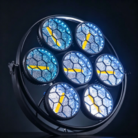 Lampe rétro à 7 yeux, 7 x 50W LED, éclairage de scène, éclairage RGB coloré, DMX512, adapté aux fêtes, aux bars et aux mariages