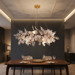 Golden <b>Branch</b> Jade Leaf Crystal & Copper Art Lamp-Modern <b>Light</b> Luxury for Living Room Dining Room Hall & Bedroom - Product Image 2