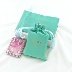 Luxury Satin Drawstring Pouch Custom Logo Printed Jewelry <b>Gift</b> <b>Bag</b> Soft Silk Packaging for <b>Wedding</b> Party Favor Wholesale - Product Image 6